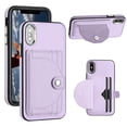 thumbnail image 1 of ELEHOLD Leather Wallet Case For iPhone XS/X,Premium Leather Material with Back Card Holders Magnetic Button Full Body Shockproof Luxury Case,Purple, 1 of 6