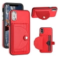 thumbnail image 1 of ELEHOLD Leather Wallet Case For iPhone XS/X,Premium Leather Material with Back Card Holders Magnetic Button Full Body Shockproof Luxury Case,Red, 1 of 6