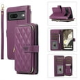 thumbnail image 1 of ELEHOLD Leather Wallet Case for Google Pixel 8 Pro with Zipper Card Wallet Pocket Magnetic Buckle Stand Function Detachable Crossbody Metal Chain Strap Lanyard Shockproof Case,darkpurple, 1 of 8