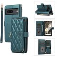 thumbnail image 1 of ELEHOLD Leather Wallet Case for Google Pixel 8 with Zipper Card Wallet Pocket Magnetic Buckle Stand Function Detachable Crossbody Metal Chain Strap Lanyard Shockproof Case,darkgreen, 1 of 8