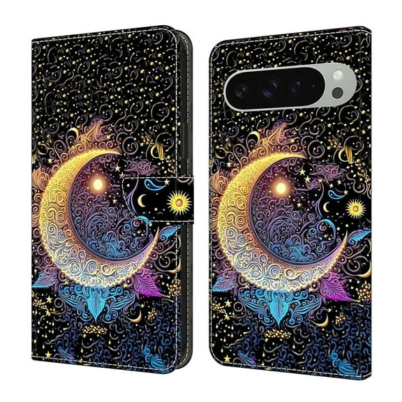 ELEHOLD Leather Wallet Case for Google Pixel 8A with Lanyard, Credit Card Slot Anti-Scratch Protection Durable Magnetic Closure Kickstand Flip Wallet Cover for Women,A