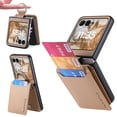 thumbnail image 1 of ELEHOLD Leather Wallet Case for Motorola Motorola Razr+ 2025/2024 with Card Slot Finger Ring Holder Slim Thin Premium PU Leather Anti-Scratch Shockproof Protective Case for Men Women, Khaki, 1 of 8
