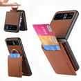 thumbnail image 1 of ELEHOLD Leather Wallet Case for Motorola Razr 40 with Card Slot Finger Ring Holder Slim Thin Premium PU Leather Anti-Scratch Shockproof Protective Case for Men Women, Brown, 1 of 7
