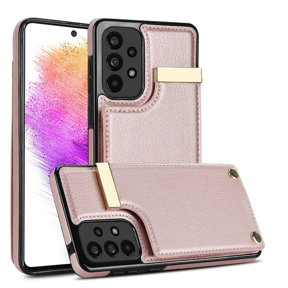 ELEHOLD Leather Wallet Case for Samsung A70 6.7 (2019) Premium Leather Material with Organ Card Slots Holders Full Body Protection Shockproof Anti-Fingerprint Purse Case,rosegold