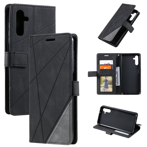 ELEHOLD Leather Wallet Case for Samsung Galaxy A14 5G with Card Holders Kickstand Function Magnetic Clasp Flip Folio Purse Case for Samsung A14 5G 6.6",Black