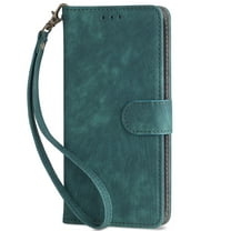 ELEHOLD Leather Wallet Case for Samsung Galaxy A14 5G with RFID Blocking Card Holders Stand Function Detachable Wriststrap Shockproof Folio Case for Samsung A14 5G,Green