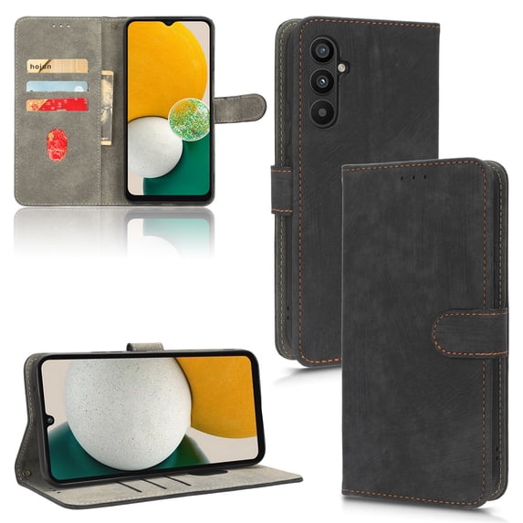 ELEHOLD Leather Wallet Case for Samsung Galaxy A34 5G with RFID Blocking Card Holders Stand Function Detachable Wriststrap Shockproof Folio Case for Samsung A34 5G,Black