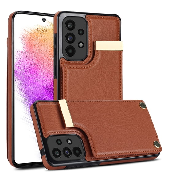 ELEHOLD Leather Wallet Case for Samsung Galaxy A52 5G Premium Leather Material with Organ Card Slots Holders Full Body Protection Shockproof Anti-Fingerprint Purse Case,brown