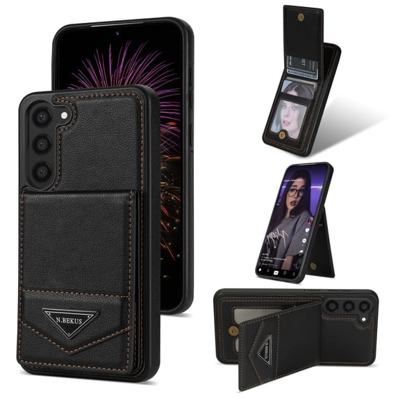 ELEHOLD Leather Wallet Case for Samsung Galaxy A54 5G with Back Flip Card Slots Magnetic Buckle Kickstand Function Shockproof Protective Leather Case for Samsung Galaxy A54 5G,black