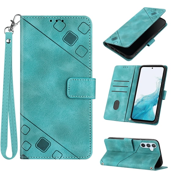 ELEHOLD Leather Wallet Case for Samsung Galaxy A54 5G Practical Card Holders Stand Function Detachable Wriststrap Shockproof Purse Case Women Men for Samsung A54 5G,Green