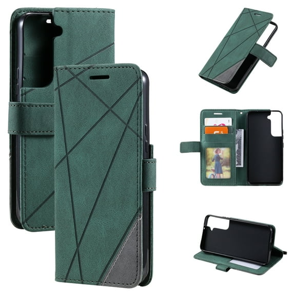 ELEHOLD Leather Wallet Case for Samsung Galaxy S23 with Card Holders Kickstand Function Magnetic Clasp Flip Folio Purse Case for Samsung S23 6.1",Green