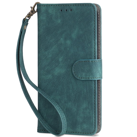 ELEHOLD Leather Wallet Case for Samsung Galaxy S23 Plus 6.6" with RFID Blocking Card Holders Stand Function Detachable Wriststrap Shockproof Folio Case for Samsung S23+,Green
