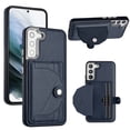 thumbnail image 1 of ELEHOLD Leather Wallet Case For Samsung Galaxy S23 Plus,Premium Leather Material with Back Card Holders Magnetic Button Full Body Shockproof Luxury Case,Blue, 1 of 6