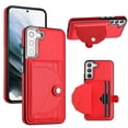 thumbnail image 1 of ELEHOLD Leather Wallet Case For Samsung Galaxy S23 Plus,Premium Leather Material with Back Card Holders Magnetic Button Full Body Shockproof Luxury Case,Red, 1 of 6