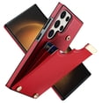 thumbnail image 1 of ELEHOLD Leather Wallet Case for Samsung Galaxy S23 Plus,Premium Leather Material with Organ Card Slots Holders Full Body Protection Shockproof Anti-Fingerprint Purse Case,Red, 1 of 7