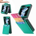 thumbnail image 1 of ELEHOLD Leather Wallet Case for Samsung Galaxy Z Flip 5 2023 with Card Slot Finger Ring Holder Slim Thin Premium PU Leather Anti-Scratch Shockproof Protective Case for Men Women, Green, 1 of 10