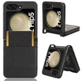thumbnail image 1 of ELEHOLD Leather Wallet Case for Samsung Galaxy Z Flip 5 Case,Premium PU Leather with Credit Card Slots Pocket Shockproof Protective Shell Cover for Samsung Z Flip 5 for Men Women,Black, 1 of 6
