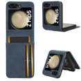 thumbnail image 1 of ELEHOLD Leather Wallet Case for Samsung Galaxy Z Flip 5 Case,Premium PU Leather with Credit Card Slots Pocket Shockproof Protective Shell Cover for Samsung Z Flip 5 ,Blue, 1 of 6