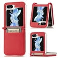 thumbnail image 1 of ELEHOLD Leather Wallet Case for Samsung Galaxy Z Flip 5 Lychee Pattern with Card Slots, Slim Thin Premium PU Leather Anti-Scratch Shockproof Protective Case for Men Women for Samsung Z Flip5 ,Red, 1 of 9