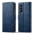 thumbnail image 1 of ELEHOLD Leather Wallet Case for Samsung Galaxy Z Fold 4 5G,PU Leather RFID Blocking Card Slots Kickstand Shockproof Protection Magnetic Case Cover,Blue, 1 of 5