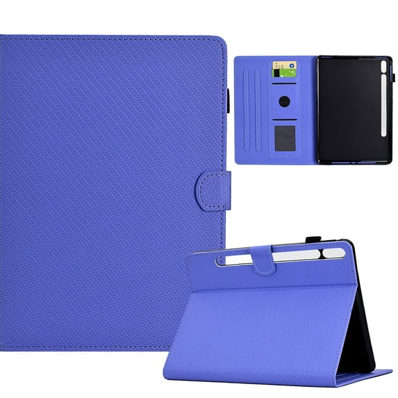 ELEHOLD Leather Wallet Case For Samsung Tab A 10.1 (2016) Fiber Pattern Lightweight Folio Stand Cover, Auto Sleep&Week Function, Full Body Protection, Purple