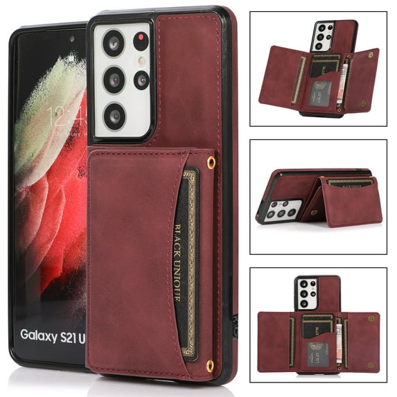 ELEHOLD Leather Wallet Case for Samsung Galaxy A71 5G Case, Galaxy A71 5G Wallet Case with PU Leather Card Pockets Back Flip Cover,Winered