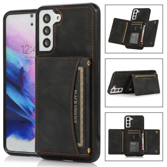 ELEHOLD Leather Wallet Case for Samsung Galaxy Note 10+ Case, Galaxy Note 10+ Wallet Case with PU Leather Card Pockets Back Flip Cover,Black