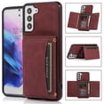 thumbnail image 1 of ELEHOLD Leather Wallet Case for Samsung Galaxy S21 Case, Galaxy S21 Wallet Case with PU Leather Card Pockets Back Flip Cover,Winered, 1 of 5