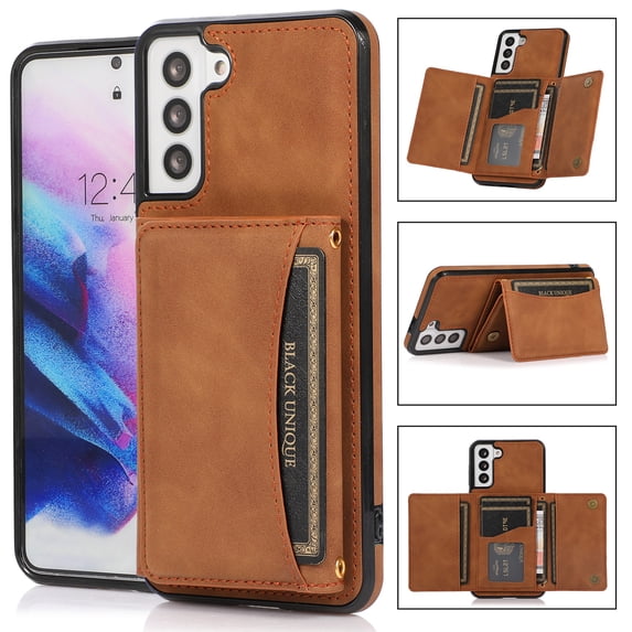 ELEHOLD Leather Wallet Case for Samsung Galaxy S23 Plus Case, Galaxy S23 Plus Wallet Case with PU Leather Card Pockets Back Flip Cover,Brown