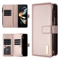 thumbnail image 1 of ELEHOLD Leather Wallet Case for Samsung Galaxy Z Fold 6,Premium Flip Leather All-Around Coverage Phone Cover Card Slot Zipper Case,Gold, 1 of 6