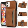 thumbnail image 1 of ELEHOLD Leather Wallet Case for iPhone 14 Plus Case, iPhone 14 Plus Wallet Case with PU Leather Card Pockets Back Flip Cover,Brown, 1 of 5