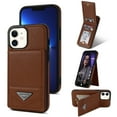 thumbnail image 1 of ELEHOLD Leather Wallet Case for iPhone 11 with Back Flip Card Slots Magnetic Buckle Kickstand Function Shockproof Protective Leather Case for iPhone 11,brown, 1 of 5