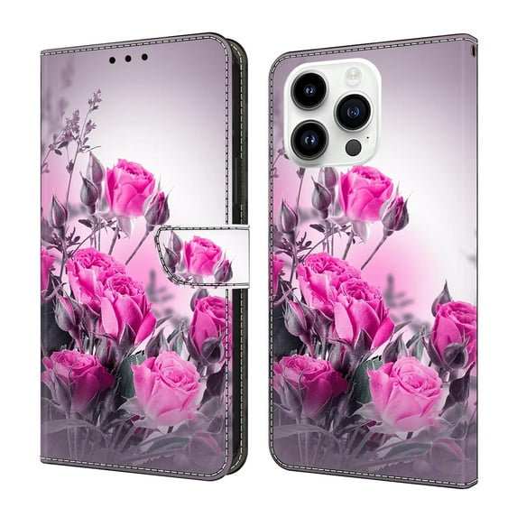 ELEHOLD Leather Wallet Case for iPhone 11 with Lanyard, Credit Card Slot Anti-Scratch Protection Durable Magnetic Closure Kickstand Flip Wallet Cover for Women,M