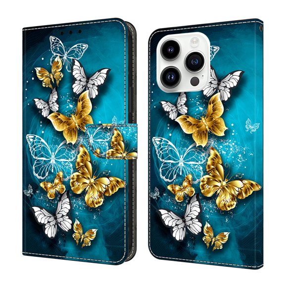 ELEHOLD Leather Wallet Case for iPhone 12 Pro Max with Lanyard, Credit Card Slot Anti-Scratch Protection Durable Magnetic Closure Kickstand Flip Wallet Cover for Women,R