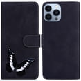 thumbnail image 1 of ELEHOLD Leather Wallet Case for iPhone 13 Pro Max,Butterfly Pattern with Card Slots Kickstand Magnetic Clasp Shockproof Protective Case for Women Girls,6.7 inch,Black, 1 of 6