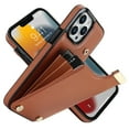thumbnail image 1 of ELEHOLD Leather Wallet Case for iPhone 13 Pro Max,Premium Leather Material with Organ Card Slots Holders Full Body Protection Shockproof Anti-Fingerprint Purse Case,Brown, 1 of 7
