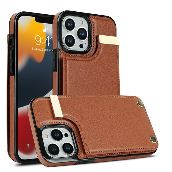 ELEHOLD Leather Wallet Case for iPhone 15 Plus,Premium Leather Material with Organ Card Slots Holders Full Body Protection Shockproof Anti-Scratch Purse Case for iPhone 15 Plus 6.7 Inch,Brown