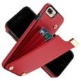 thumbnail image 1 of ELEHOLD Leather Wallet Case for iPhone 7 / 8 / SE 2022 & 2020,Premium Leather Material with Organ Card Slots Holders Full Body Protection Shockproof Anti-Fingerprint Purse Case,Red, 1 of 7