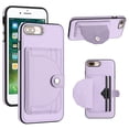 thumbnail image 1 of ELEHOLD Leather Wallet Case For iPhone 8 Plus/7 Plus,Premium Leather Material with Back Card Holders Magnetic Button Full Body Shockproof Luxury Case,Purple, 1 of 6