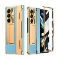 thumbnail image 1 of ELEHOLD Luxury Case for Samsung Galaxy Z Fold 6 , Rugged PC Shell with Built-in Screen Protector Hidden Kickstand Hinge Protection Support Wireless Charging Shockproof Full Body Case,Blue+Gold, 1 of 9