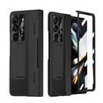 thumbnail image 1 of ELEHOLD Luxury Case for Samsung Galaxy Z Fold 6 , Rugged PC Shell with Built-in Screen Protector Hidden Kickstand Hinge Protection Support Wireless Charging Shockproof Full Body Case,Black, 1 of 9