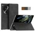 thumbnail image 1 of ELEHOLD Luxury Flip Leather Case for OnePlus Open Premium Napa Leather Hidden Bracket Kickstand Ultra Slim Thin Business Style Men Women Anti-Scratch Shockproof Case for OnePlus Open - Black, 1 of 10
