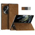thumbnail image 1 of ELEHOLD Luxury Flip Leather Case for OnePlus Open Premium Napa Leather Hidden Bracket Kickstand Ultra Slim Thin Business Style Men Women Anti-Scratch Shockproof Case for OnePlus Open - Brown, 1 of 10