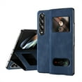 thumbnail image 1 of ELEHOLD Luxury Flip Leather Case for Samsung Galaxy Z Fold 3 Napa Leather Hidden Bracket Kickstand Ultra Slim Thin Buisness Style Men Women Anti-Scratch Shockproof Case,Royalblue, 1 of 7