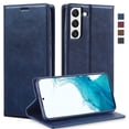 thumbnail image 1 of ELEHOLD Luxury Flip Wallet Case for Samsung Galaxy S23 Plus, Magnetic PU Leather RFID Blocking Card Slots Kickstand Shockproof Protection Cover for Samsung S23+,Blue, 1 of 8