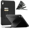 thumbnail image 1 of ELEHOLD Luxury Full Body Case for iPad 10th Generation 10.9"  2022,  Folio Magnetic Leather Cover with Auto Wake/Sleep Function Card Slots Kickstand Pencil Holder Business Style for Women Men,Black, 1 of 7