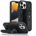 thumbnail image 1 of ELEHOLD Luxury Leather Case for iPhone 14 Pro Max Premium Leather Case with Adjustable Non-Slip Wristband Full Body Case Shockproof protective Cover for Women Girls,black, 1 of 8