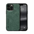 thumbnail image 1 of ELEHOLD Luxury Leather Case for iPhone 16 Plus, Ultra Slim Thin Premium Leather Shockproof Rugged Case Work with Magnetic Car Mount Skin-Touch Case for iPhone 16 Plus,Green, 1 of 7