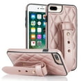thumbnail image 1 of ELEHOLD Luxury Leather Case for iPhone 8 Plus/7 Plus Premium Leather Case with Adjustable Non-Slip Wristband Full Body Case Shockproof protective Cover for Women Girls,rosegold, 1 of 8