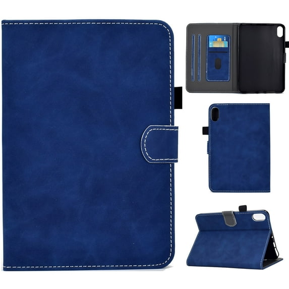 ELEHOLD Luxury Leather Compatible with iPad 10th Gen 10.9" 2022 Case with Auto Sleep & Wake Flip Magnetic Shockproof Kickstand Drop Cover - Blue
